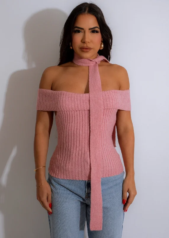 She's Cozy Knit Top Pink Australian Beach