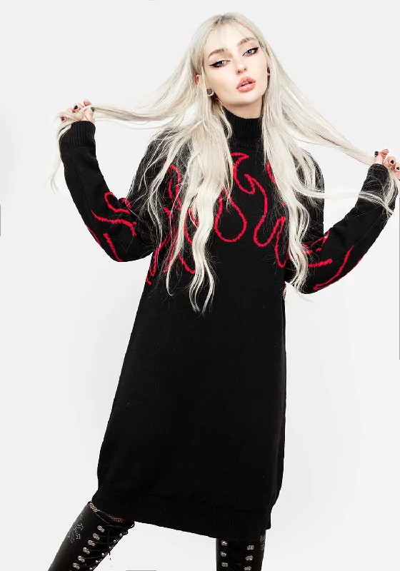 Blaze Oversized Jumper Dress Unique Women's Upcycled