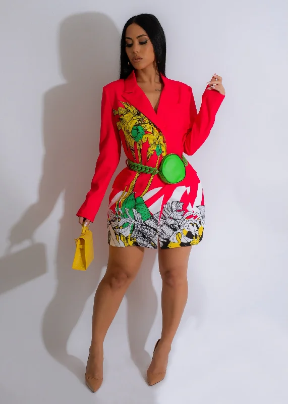 Addicted To You  Blazer Mini Dress Pink Cool Women's Skate
