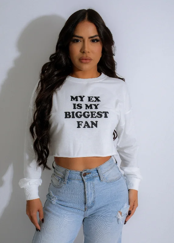 My Ex is a Fan Sweater White Youthful Women's Anime - inspired