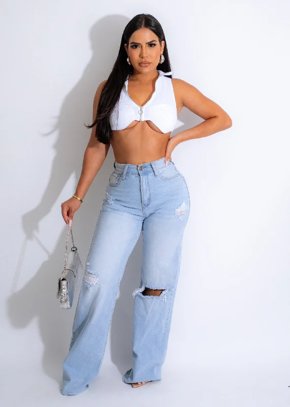 Best Gift Ribbed Crop Top White Polished Women's Silk