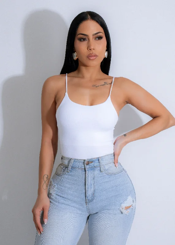 Simplicity Charm Crop Top White Dapper Women's 1920S