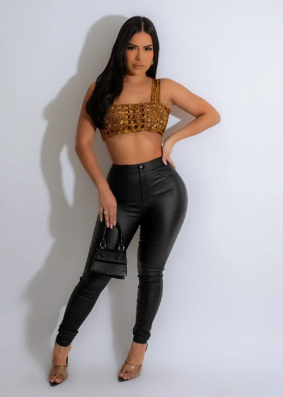 Lady Of The Night Diamonds Crop Top Gold purpose