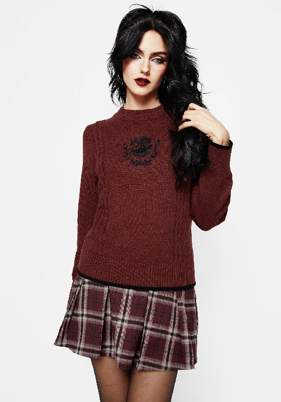 Foxfire Embroidered Cable Knit Jumper Modern Women's Tech