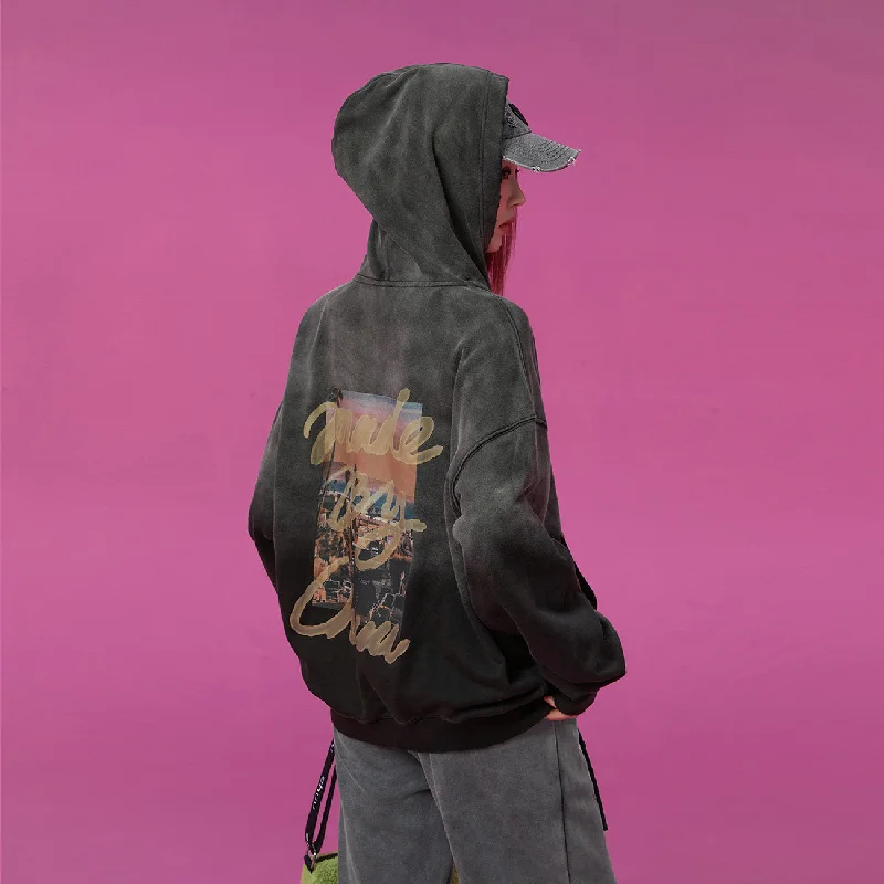 Printed Hooded Zip-Up Confident Women's High - fashion