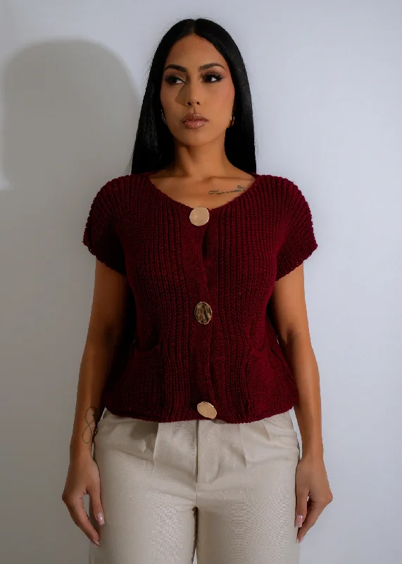Golden Hour Knit Long Top Red Street