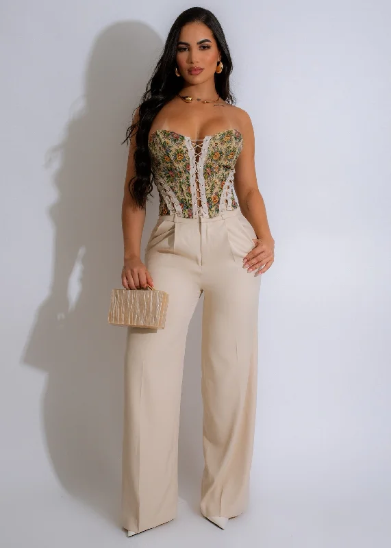 Autumn Tapestry Corset Top Nude Feminine Women's Style 