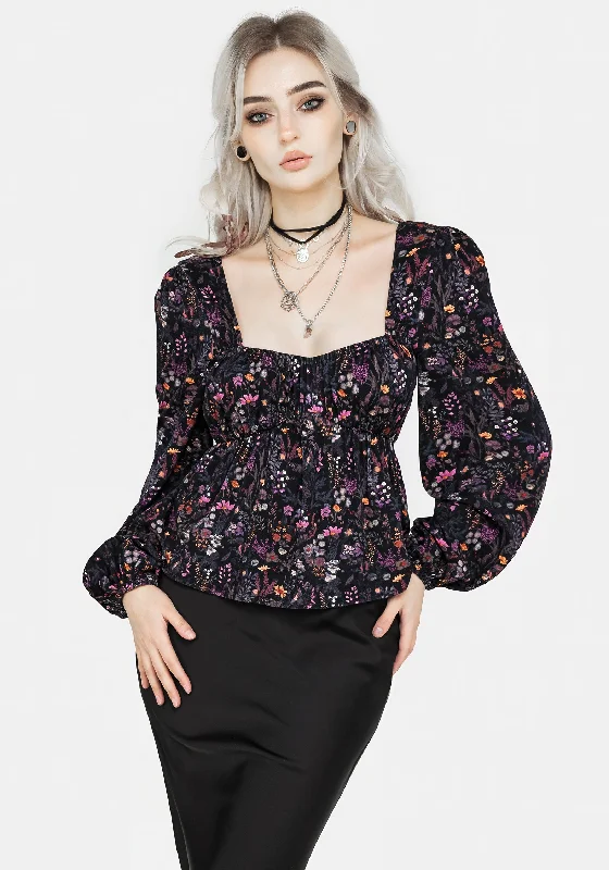 Heliotrope Floral Top Monochromatic All - in - one