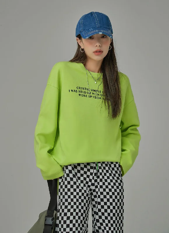 Simple Crystal Sweatshirt Trendy Women's Oversized