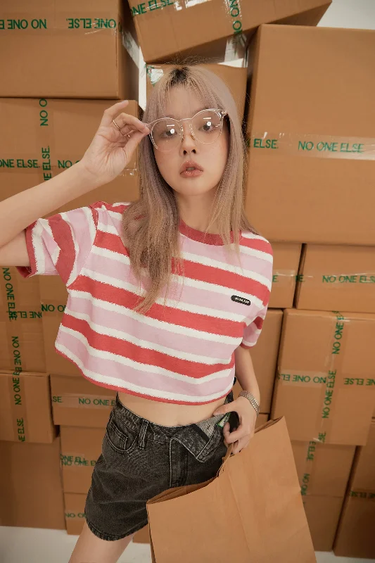 There Is A Reason Stripes Crop Top Cool Women's Distressed