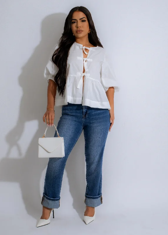 Always Sweet  Top White Minimalist Women's Casual