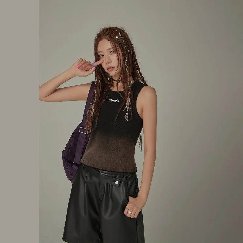 Logo Basic Slim Sleeveless Top French