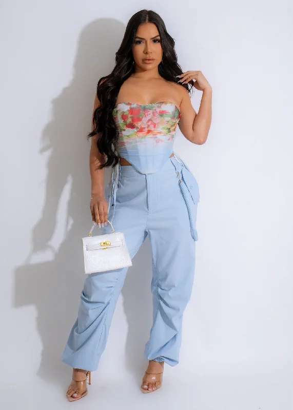Party In Prairie Mesh Bustier Blue Disco