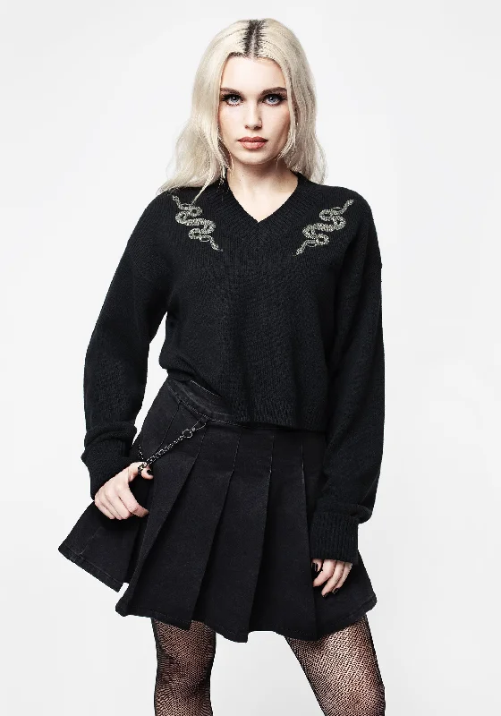 Zarina Embroidered Jumper Laid - back Women's Style