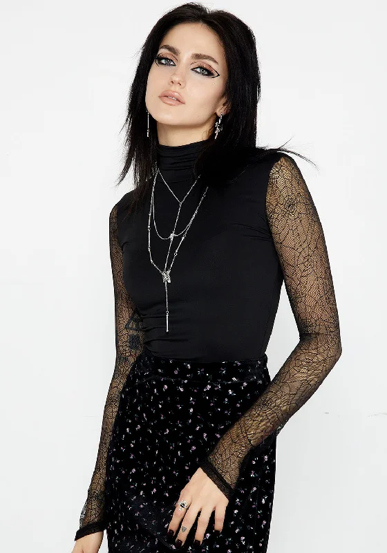 Venom Lace Bodysuit Casual Women's Loose - fitting