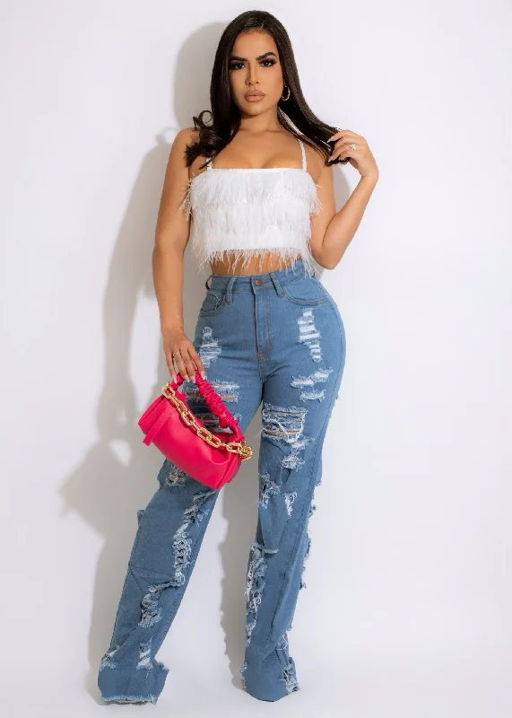 Higher Love Crop Top White Stylish Women's Neon