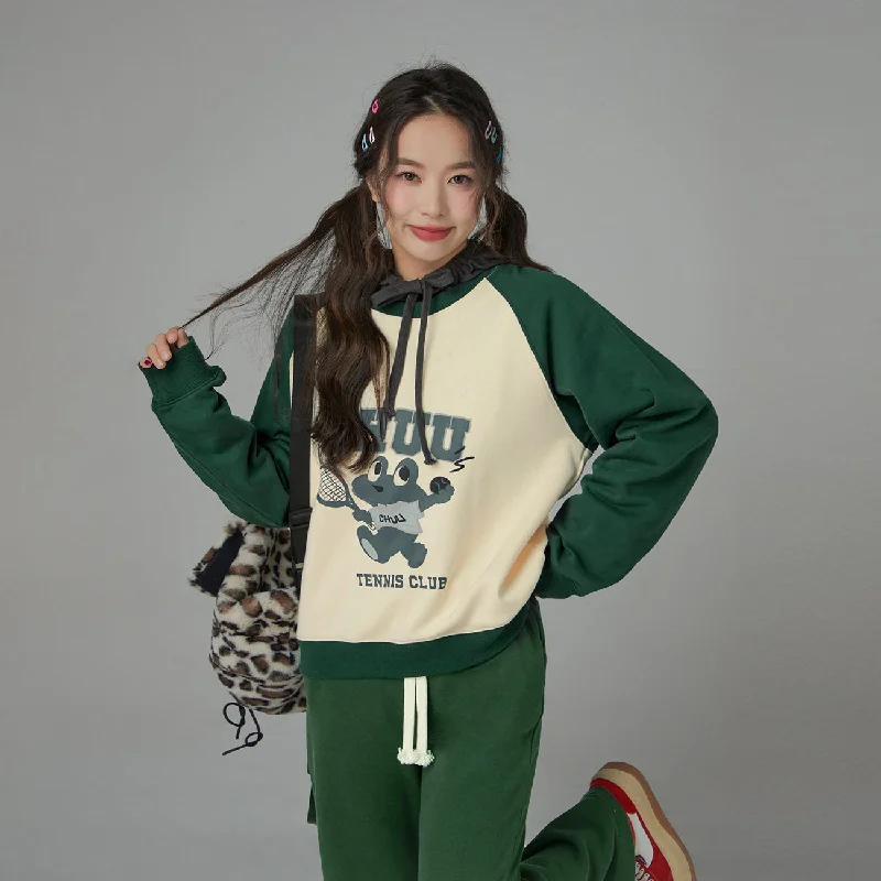 Tennis Frog Raglan Sweatshirt Athletic Women's High - 