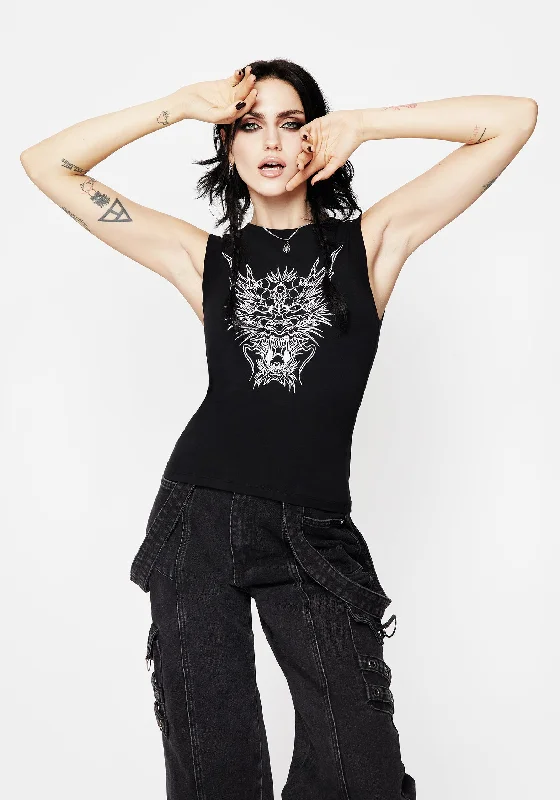 Guardian Embroidered Sleeveless Top Casual Women's Japanese 