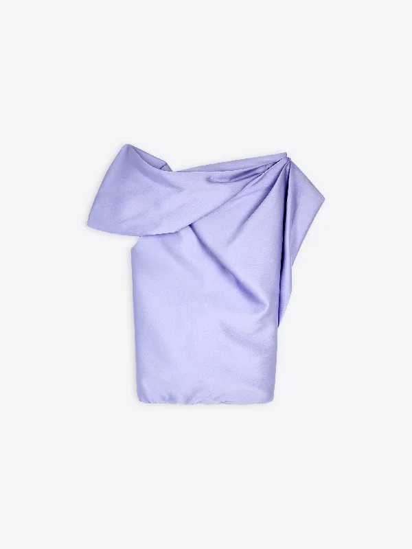Draped sleeveless top Sleek Women's Metallic