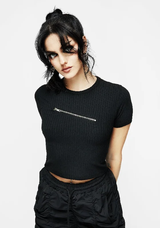 Hanna Zip Crop Top Sophisticated Women's 