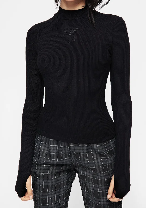 Adonia High Neck Ribbed Top Classic Women's Pin - striped