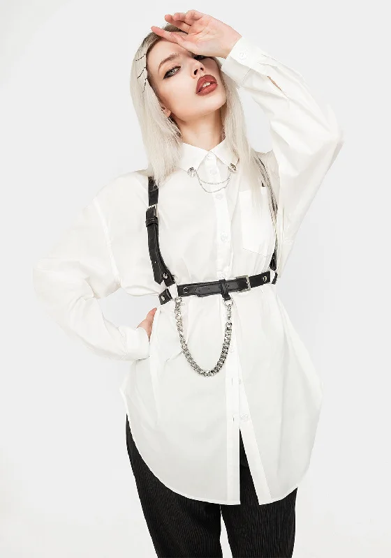 Chiromancy Collar Loose Fit Shirt Sporty Women's Athleisure 