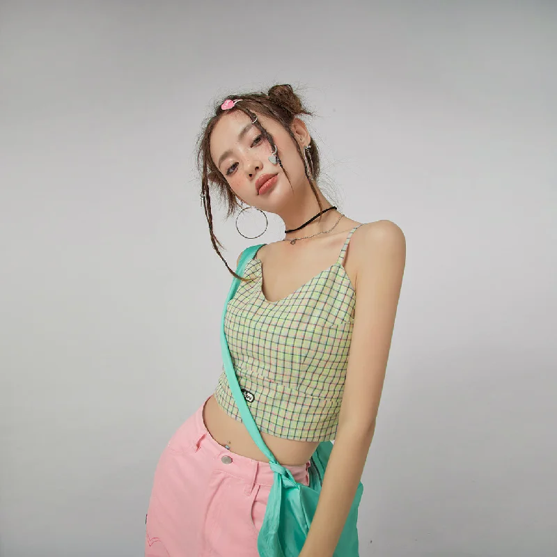 Lovely Check Cami Top Modern Women's 