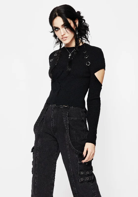 Captive Hardware Cut Out Rib Jumper Business