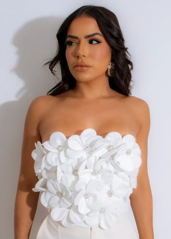 Urban Couture Rhinestones Crop Top White Cozy Women's Sherpa - lined