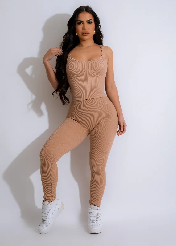 Yoga Flex Ribbed Crop Top Nude Casual Women's Japanese 
