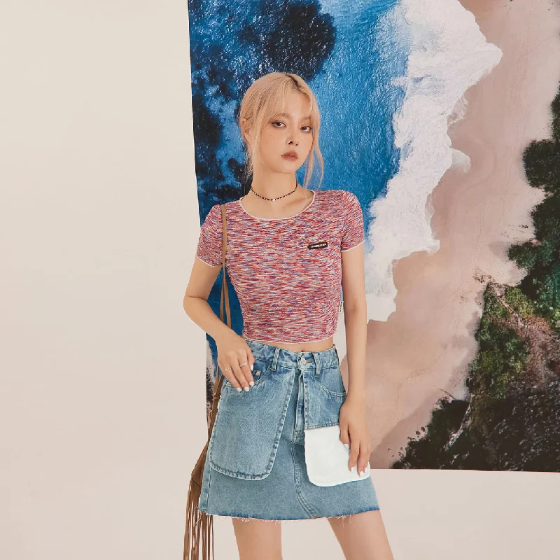 Sunset Rainbow Crop Top Traditional Women's 