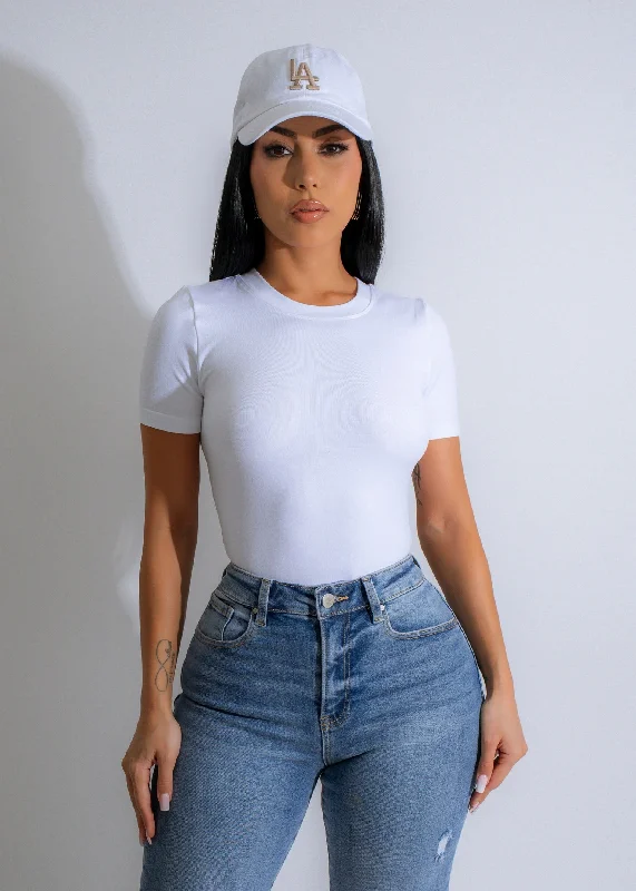Sculpted Basics Bodysuit White Cozy Women's Sherpa - lined