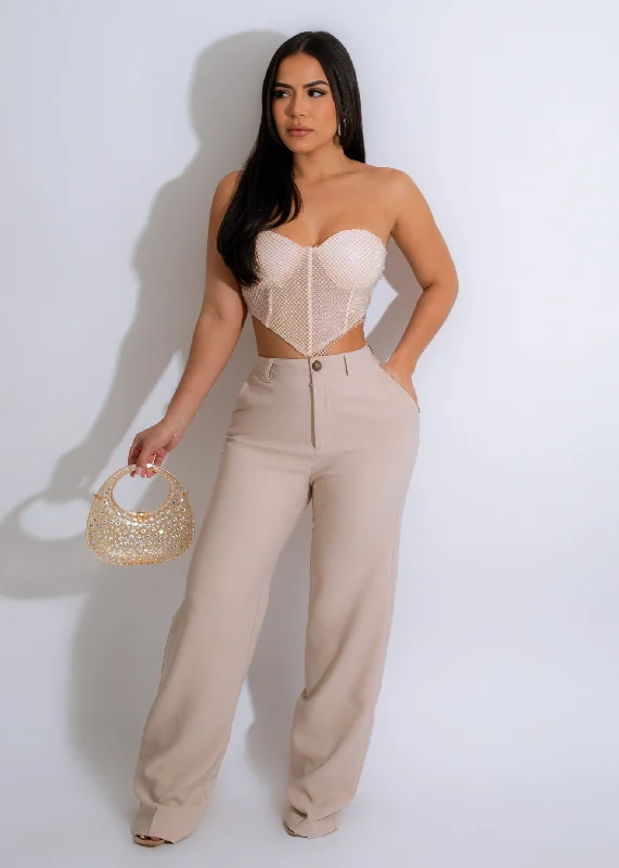 Pretty View Diamonds Bustier Top Nude Bold Women's Statement