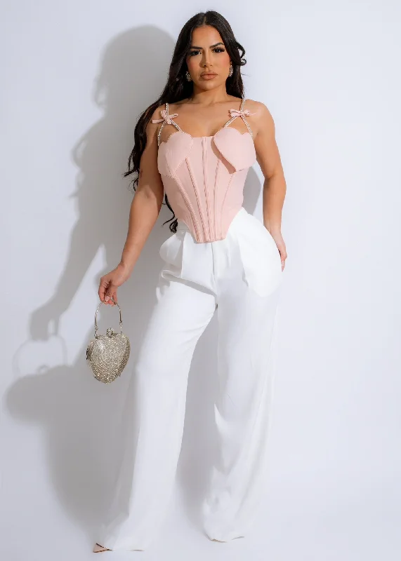 Sweet Lover Rhinestone Bustier Top Pink Scandinavian