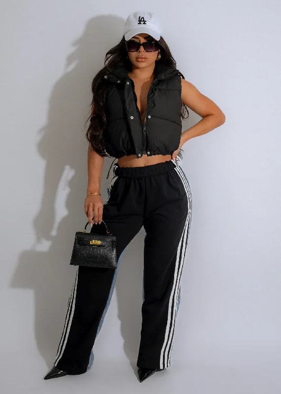 Cloud Puff Vest Jacket Black Elegant Women's Formal 