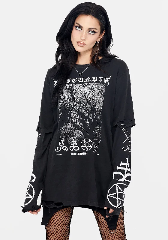 Infernal Layered Long Sleeve T-Shirt Relaxed Women's Beachy