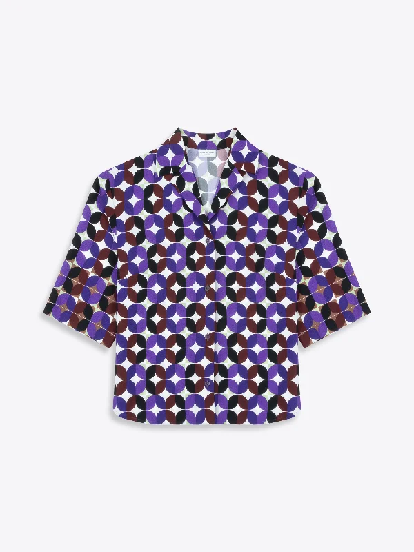Printed silk shirt Vintage Women's 1970S 