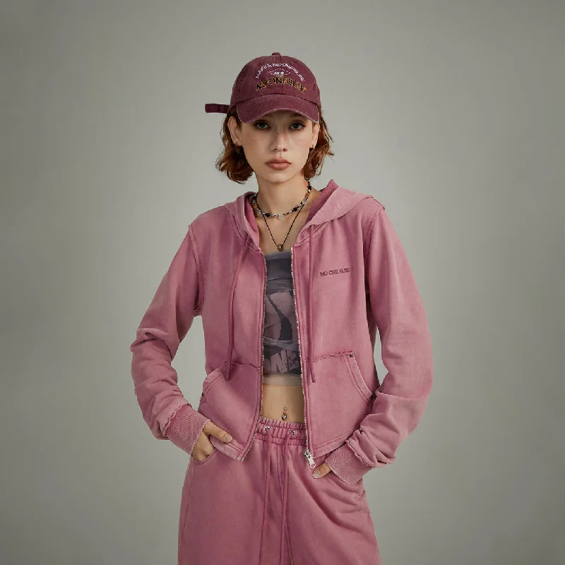 Basic Hood Zip-Up Feminine Women's Soft 