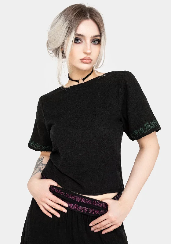 Damiana Embroidered Cotton Top Earthy Women's 