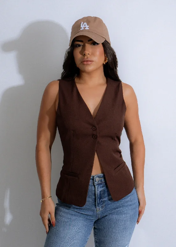 Heritage Chic Long Top Brown Sharp Women's Italian