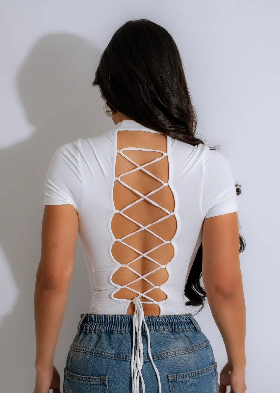 For You Bodysuit White Laid - back Women's Style