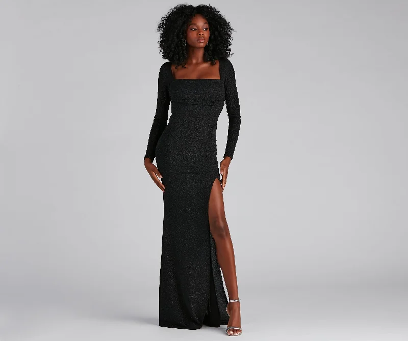 Viv Formal High Slit Glitter Dress Adventure