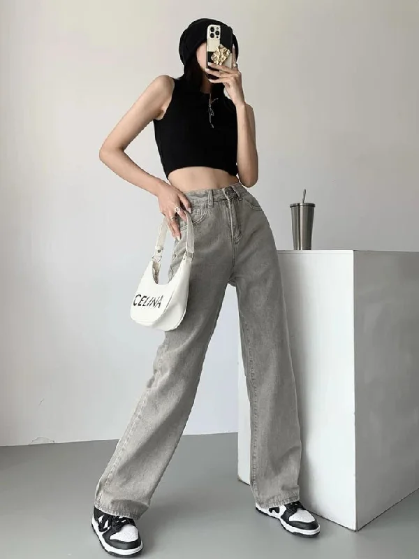Acubi Straight Leg Gray Jeans Refined Women's Velvet