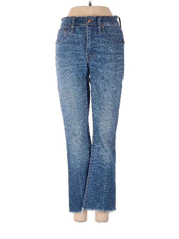 Low-Rise Bootleg Jeans in Medium Wash Cozy Women's Sherpa - lined