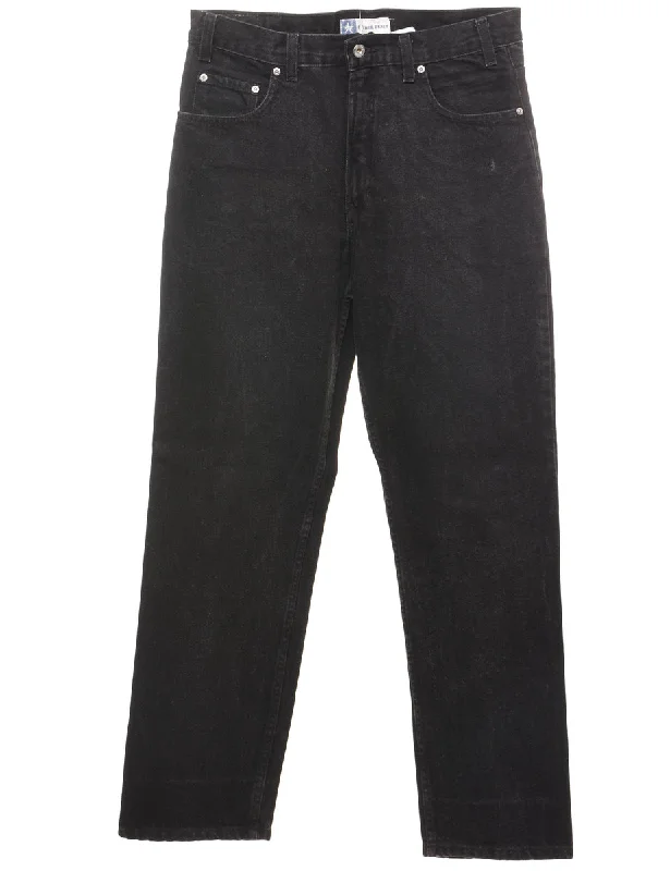 Black Straight-Fit Classic Jeans - W34 L31 Sleek Women's 