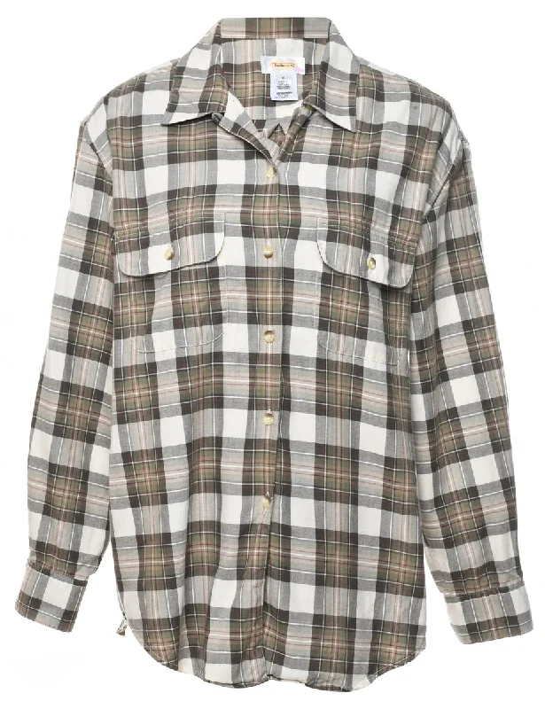 Cotton Checked Shirt - M Women