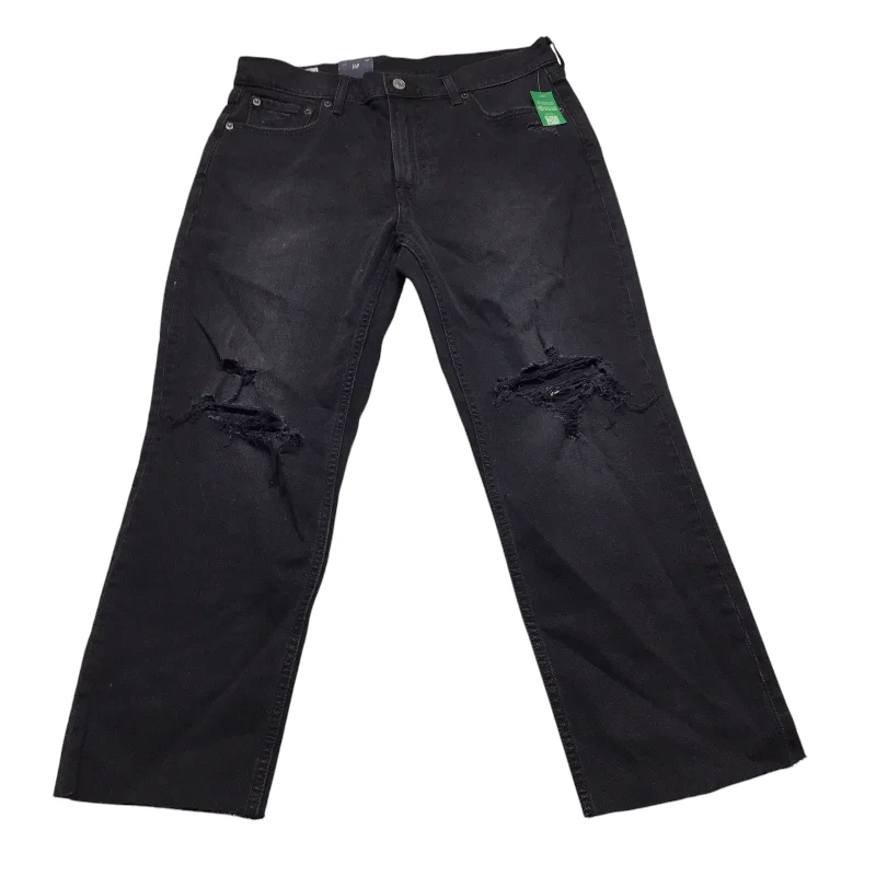 Jeans Straight By Gap In Black, Size: 10 Sharp Women's Italian