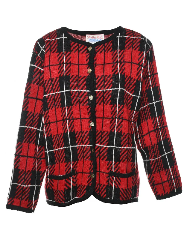 Checked Cardigan - M Modern Women's 