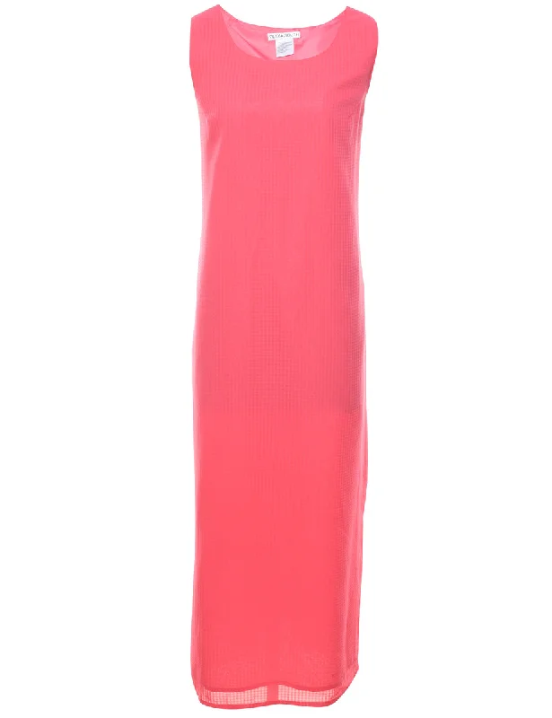 Pink Shift Dress - L Sleek Women's Metallic
