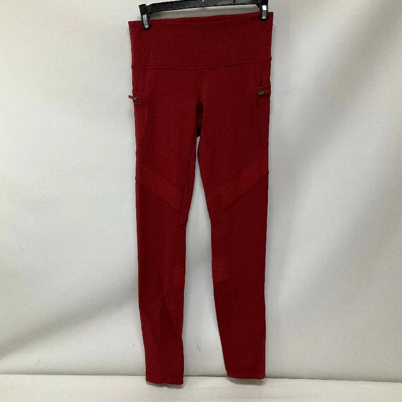 Athletic Leggings By Lululemon In Red, Size: 4 Monochromatic All - in - one